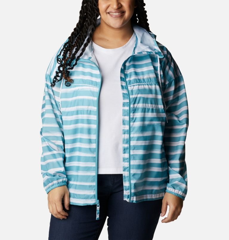 Columbia Flash Challenger Novelty Windbreaker Jakke Dame Stripete | Plus Size 63270C